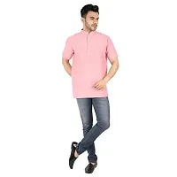 LatestPlus Men's Cotton Blend Fabric Solid Half Sleeve Short Kurta | LPA-SKLB-P-thumb2