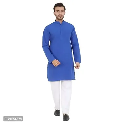 LatestPlus Men's Solid Cotton Blend Ethnic Wear Regular Full Sleeve Kurta