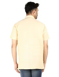 LatestPlus Men's Cotton Blend Fabric Solid Half Sleeve Short Kurta | LPA-SKLB-P-thumb1