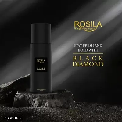 Rosila Black Diamond Stay Fresh And Bold Perfume Body Spray For Men And Women- 200 ml-thumb3