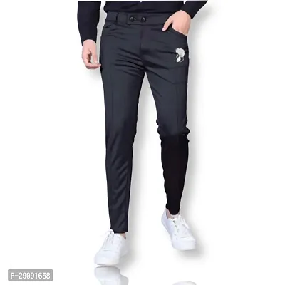 Stylish Black Modal Regular Track Pants For Men-thumb0