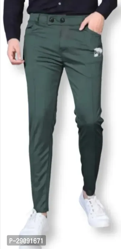 Stylish Green Modal Regular Track Pants For Men