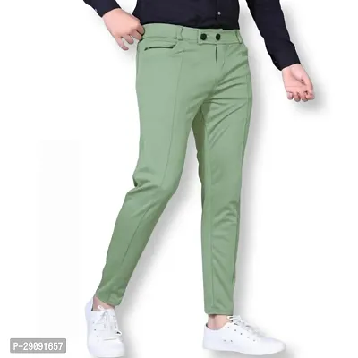 Stylish Green Modal Regular Track Pants For Men-thumb0