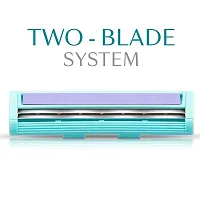 Men Women Soft Care Disposable Body Razor With Nourishing White Stripes Set Of 12 Blue Or Pink-thumb3