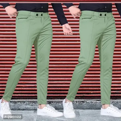 Stylish Green Modal Regular Track Pants For Men Pack Of 2-thumb0