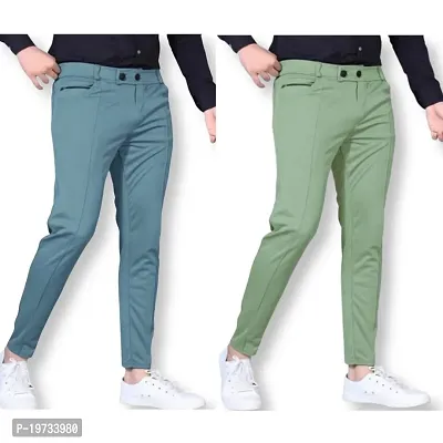 mens track pants  blue and pista green (pack of 2)