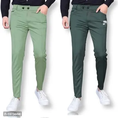 mens track pants pista green and oliv hreen (pack of 2)