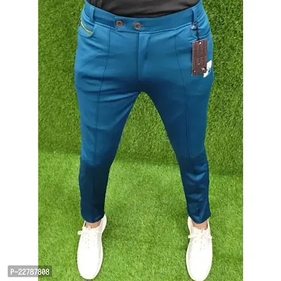 Classic Polyester Spandex Solid Track Pants For Men, Men Sports