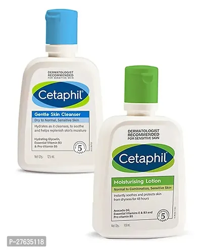 Cetaphil gentle skin cleanser For Sensitive Or Dry Skin 250 ml and Oily Skin Cleanser 125ml Combo-thumb0