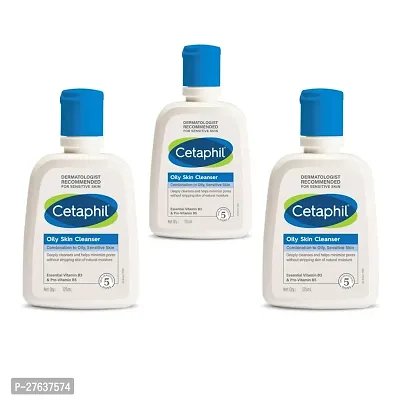 Cetaphil Oily Skin Cleanser , Daily Face Wash for Oily, Acne prone Skin , Gentle Foaming, 125ml  pack of 3
