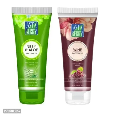 Astaberry Neem  Aloe Face Wash and Astaberry Wine Face Wash Combo-thumb0