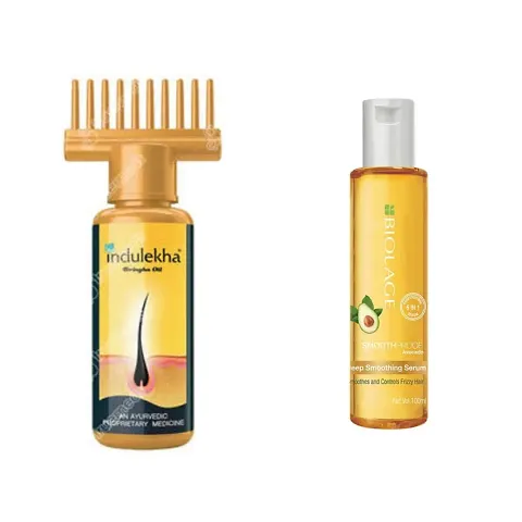Biolage 6-in-1 Professional Hair Serum for Frizzy Hair |  and Bhringa Hair Oil, 100ml (with 20% Extra) (combo pack )