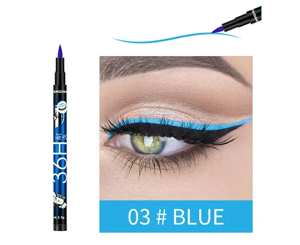 36H Waterproof Liquid Eyeliner Makeup Beauty Cosmetics Long-lasting Eye Liner Pencil Makeup Tools for eyes Matte Finish Water Resistant Liquid Eyeliner Pen (Blue)