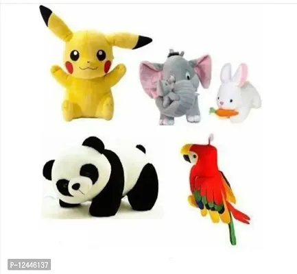 Stylish Gift Cartoon Animals Soft Toys For Kids-Pack Of 5