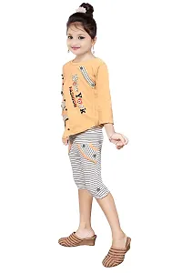 J.M.M Dresses Girl's Capri Polyester Top  Pants Full Dress Set for Kid's-thumb1