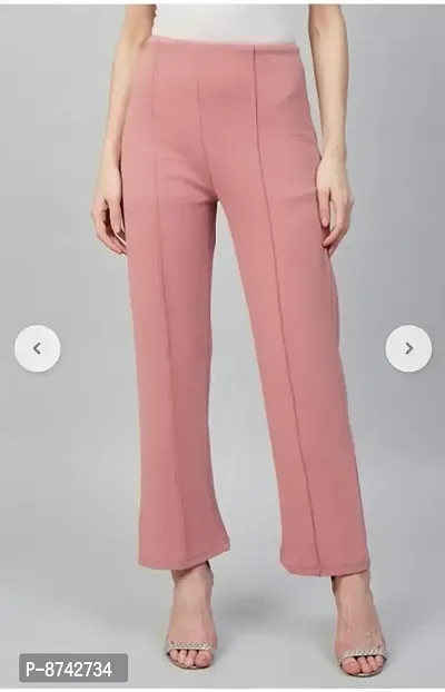 Slim Fit Pretty Sensational Cotton Trouser For Women-thumb0