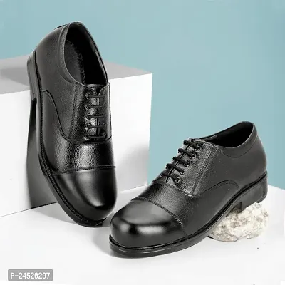 SVpanther Mens Black Leather  Stylish/Comfortable Lace-Ups Oxford police shoes-thumb0
