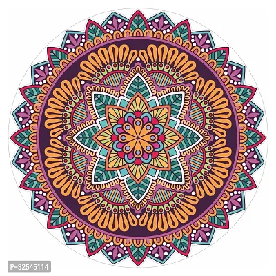 Beautiful Decorative Rangoli Sticker For Puja Room / Holi / Diwali Festivals Home Decoration Self-Adhesive Floor Vinyl Sticker (Size 41x41 CM)-thumb0