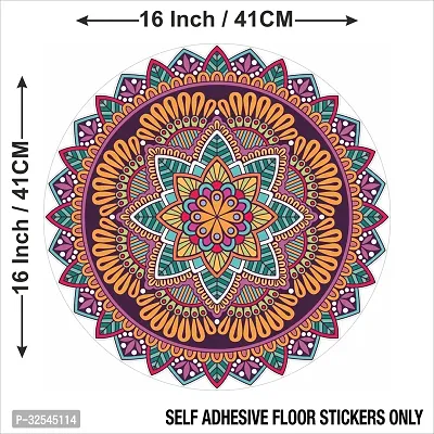 Beautiful Decorative Rangoli Sticker For Puja Room / Holi / Diwali Festivals Home Decoration Self-Adhesive Floor Vinyl Sticker (Size 41x41 CM)-thumb4