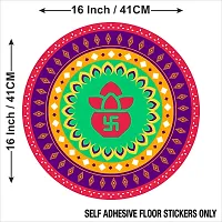 Beautiful Decorative Rangoli Sticker For Puja Room / Holi / Diwali Festivals Home Decoration Self-Adhesive Floor Vinyl Sticker (Size 41x41 CM)-thumb3