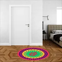 Beautiful Decorative Rangoli Sticker For Puja Room / Holi / Diwali Festivals Home Decoration Self-Adhesive Floor Vinyl Sticker (Size 41x41 CM)-thumb1