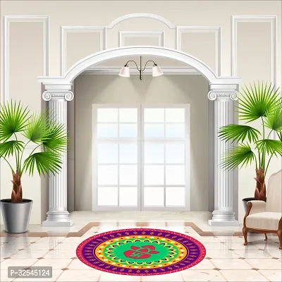 Beautiful Decorative Rangoli Sticker For Puja Room / Holi / Diwali Festivals Home Decoration Self-Adhesive Floor Vinyl Sticker (Size 41x41 CM)-thumb3