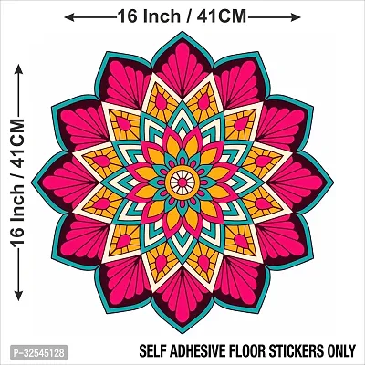 Beautiful Decorative Rangoli Sticker For Puja Room / Holi / Diwali Festivals Home Decoration Self-Adhesive Floor Vinyl Sticker (Size 41x41 CM)-thumb5