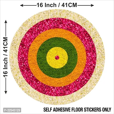 Beautiful Decorative Rangoli Sticker For Puja Room / Holi / Diwali Festivals Home Decoration Self-Adhesive Floor Vinyl Sticker (Size 41x41 CM)-thumb3