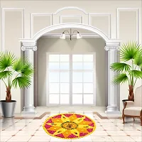 Beautiful Decorative Rangoli Sticker For Puja Room / Holi / Diwali Festivals Home Decoration Self-Adhesive Floor Vinyl Sticker (Size 41x41 CM)-thumb1