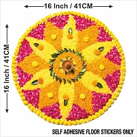 Beautiful Decorative Rangoli Sticker For Puja Room / Holi / Diwali Festivals Home Decoration Self-Adhesive Floor Vinyl Sticker (Size 41x41 CM)-thumb2