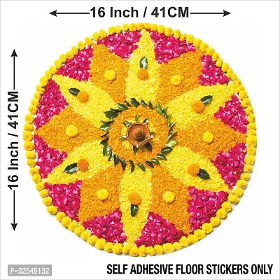 Beautiful Decorative Rangoli Sticker For Puja Room / Holi / Diwali Festivals Home Decoration Self-Adhesive Floor Vinyl Sticker (Size 41x41 CM)-thumb3