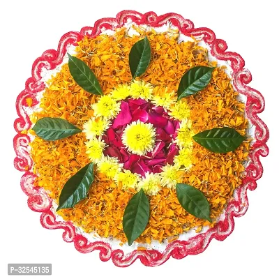 Beautiful Decorative Rangoli Sticker For Puja Room / Holi / Diwali Festivals Home Decoration Self-Adhesive Floor Vinyl Sticker (Size 41x41 CM)-thumb0