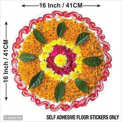 Beautiful Decorative Rangoli Sticker For Puja Room / Holi / Diwali Festivals Home Decoration Self-Adhesive Floor Vinyl Sticker (Size 41x41 CM)-thumb5