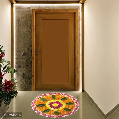 Beautiful Decorative Rangoli Sticker For Puja Room / Holi / Diwali Festivals Home Decoration Self-Adhesive Floor Vinyl Sticker (Size 41x41 CM)-thumb3