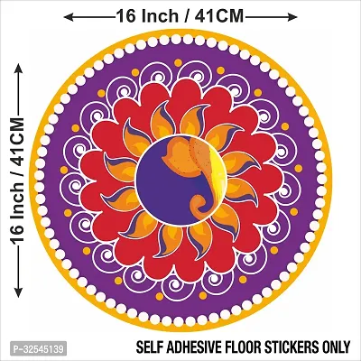 Beautiful Decorative Rangoli Sticker For Puja Room / Holi / Diwali Festivals Home Decoration Self-Adhesive Floor Vinyl Sticker (Size 41x41 CM)-thumb5