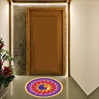 Beautiful Decorative Rangoli Sticker For Puja Room / Holi / Diwali Festivals Home Decoration Self-Adhesive Floor Vinyl Sticker (Size 41x41 CM)-thumb1