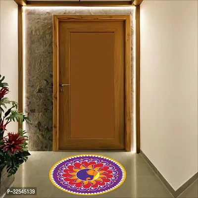 Beautiful Decorative Rangoli Sticker For Puja Room / Holi / Diwali Festivals Home Decoration Self-Adhesive Floor Vinyl Sticker (Size 41x41 CM)-thumb2