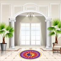 Beautiful Decorative Rangoli Sticker For Puja Room / Holi / Diwali Festivals Home Decoration Self-Adhesive Floor Vinyl Sticker (Size 41x41 CM)-thumb2