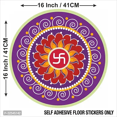 Beautiful Decorative Rangoli Sticker For Puja Room / Holi / Diwali Festivals Home Decoration Self-Adhesive Floor Vinyl Sticker (Size 41x41 CM)-thumb5