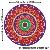 Beautiful Decorative Rangoli Sticker For Puja Room / Holi / Diwali Festivals Home Decoration Self-Adhesive Floor Vinyl Sticker (Size 41x41 CM)-thumb1