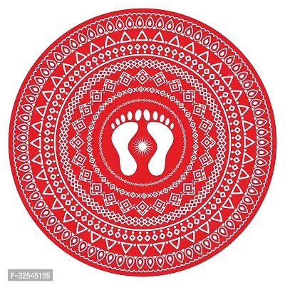 Beautiful Decorative Rangoli Sticker For Puja Room / Holi / Diwali Festivals Home Decoration Self-Adhesive Floor Vinyl Sticker (Size 41x41 CM)-thumb0