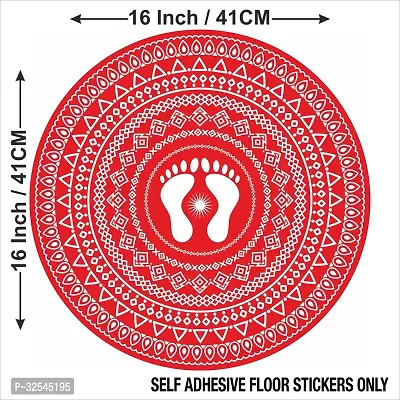 Beautiful Decorative Rangoli Sticker For Puja Room / Holi / Diwali Festivals Home Decoration Self-Adhesive Floor Vinyl Sticker (Size 41x41 CM)-thumb3