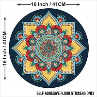 Beautiful Decorative Rangoli Sticker For Puja Room / Holi / Diwali Festivals Home Decoration Self-Adhesive Floor Vinyl Sticker (Size 41x41 CM)-thumb1