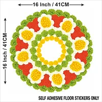 Beautiful Decorative Rangoli Sticker For Puja Room / Holi / Diwali Festivals Home Decoration Self-Adhesive Floor Vinyl Sticker (Size 41x41 CM)-thumb1