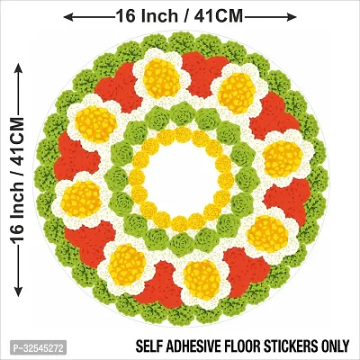 Beautiful Decorative Rangoli Sticker For Puja Room / Holi / Diwali Festivals Home Decoration Self-Adhesive Floor Vinyl Sticker (Size 41x41 CM)-thumb2