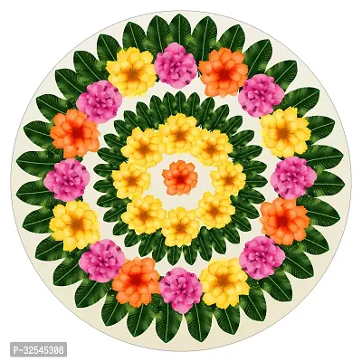 Beautiful Decorative Rangoli Sticker For Puja Room / Holi / Diwali Festivals Home Decoration Self-Adhesive Floor Vinyl Sticker (Size 41x41 CM)-thumb0