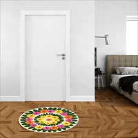 Beautiful Decorative Rangoli Sticker For Puja Room / Holi / Diwali Festivals Home Decoration Self-Adhesive Floor Vinyl Sticker (Size 41x41 CM)-thumb1