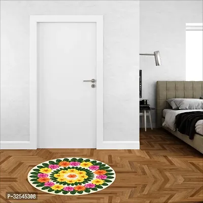 Beautiful Decorative Rangoli Sticker For Puja Room / Holi / Diwali Festivals Home Decoration Self-Adhesive Floor Vinyl Sticker (Size 41x41 CM)-thumb2