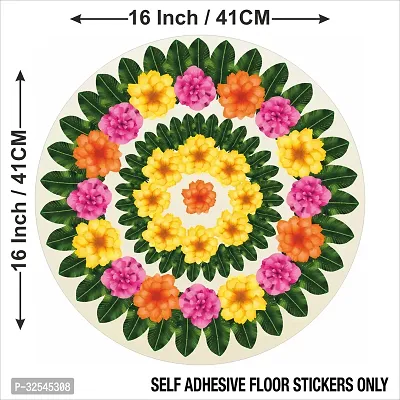 Beautiful Decorative Rangoli Sticker For Puja Room / Holi / Diwali Festivals Home Decoration Self-Adhesive Floor Vinyl Sticker (Size 41x41 CM)-thumb3