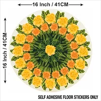 Beautiful Decorative Rangoli Sticker For Puja Room / Holi / Diwali Festivals Home Decoration Self-Adhesive Floor Vinyl Sticker (Size 41x41 CM)-thumb1